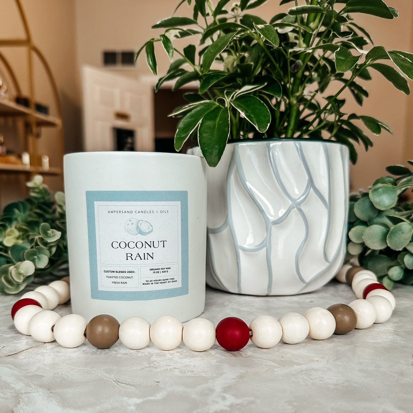 Coconut Rain Beeswax Candle (10oz)