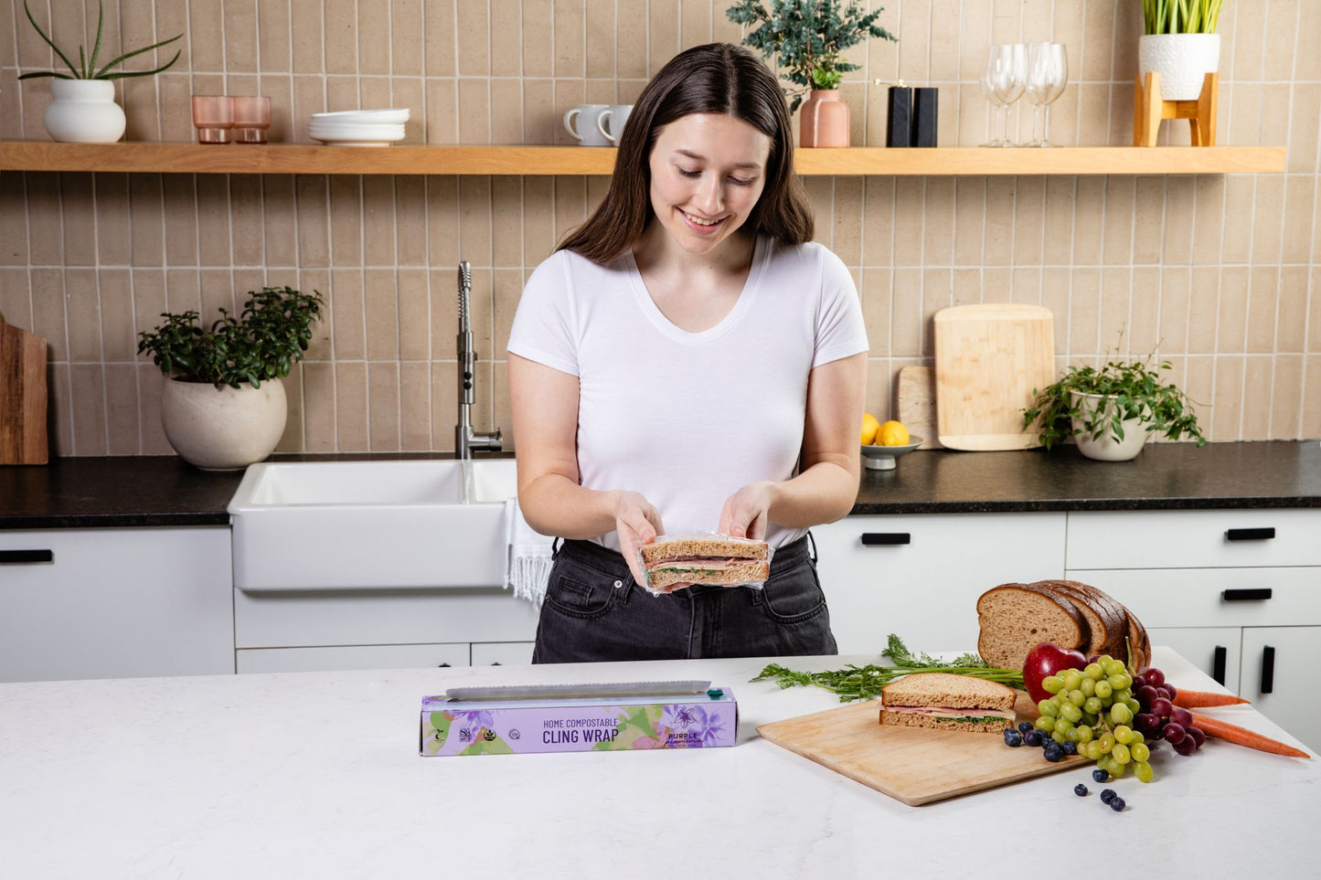 Home Compostable Cling Wrap. Keeps Food Fresh & Safe.