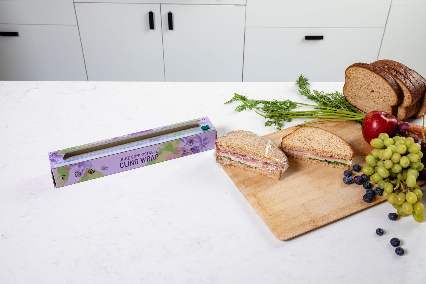 Home Compostable Cling Wrap. Keeps Food Fresh & Safe.