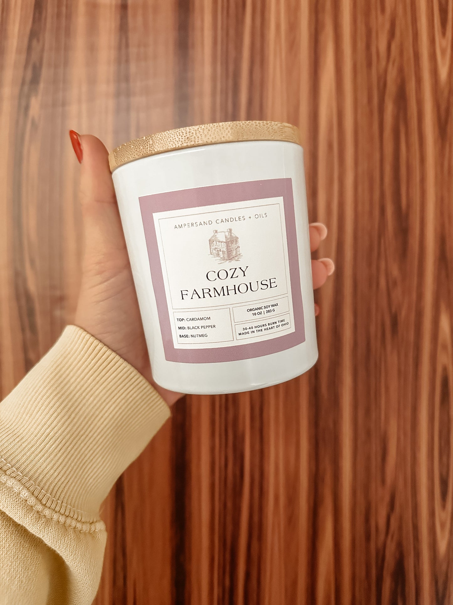 Cozy Farmhouse Beeswax Candle (10oz)