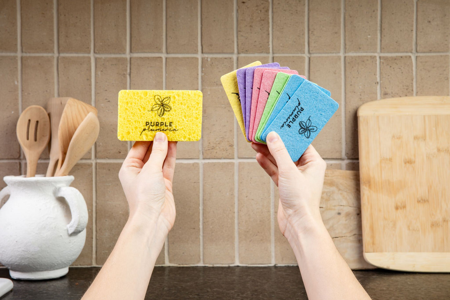Compostable Dish Sponges: Plastic-Free & Eco-Friendly. Cellulose & Coconut fiber