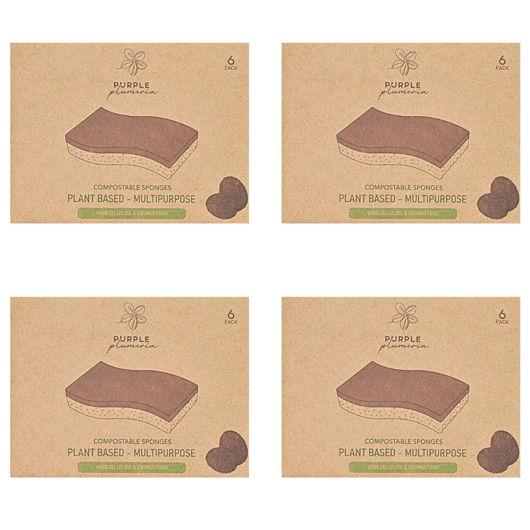 Compostable Dish Sponges: Plastic-Free & Eco-Friendly. Cellulose & Coconut fiber