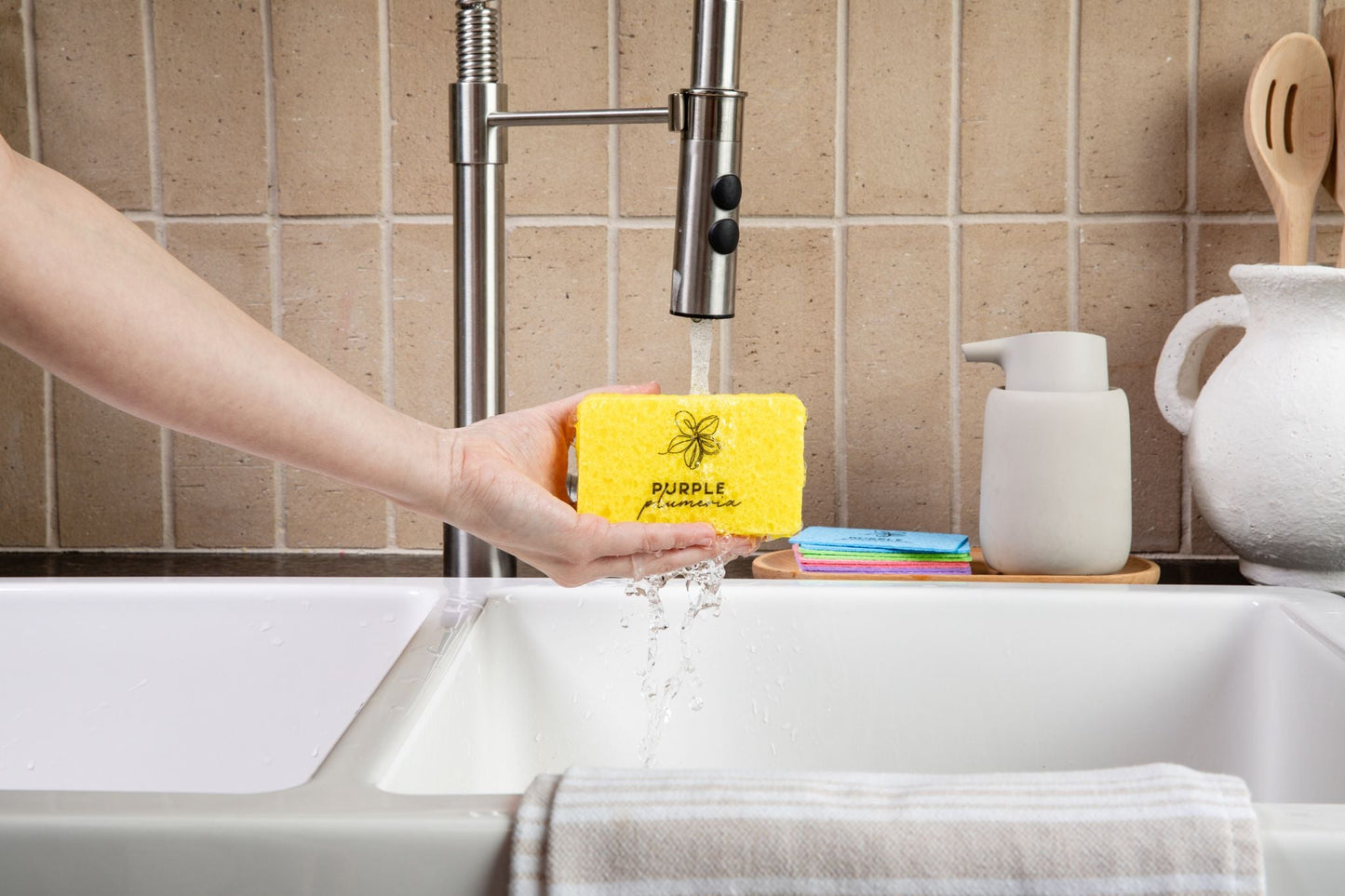 Compostable Dish Sponges: Plastic-Free & Eco-Friendly. Cellulose & Coconut fiber