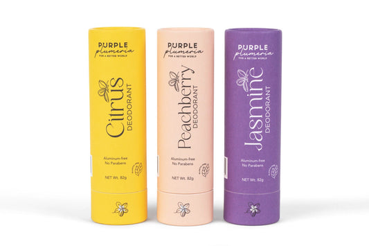 Plastic-Free Deodorant – Aluminum & Paraben-Free – Jasmine, Citrus & Peach Berry Scents