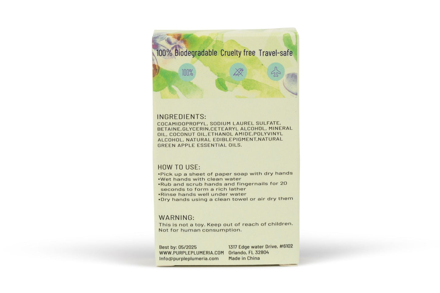 Biodegradable Soap Sheets. Jasmine & Green Apple. Perfect for Camping & Travel