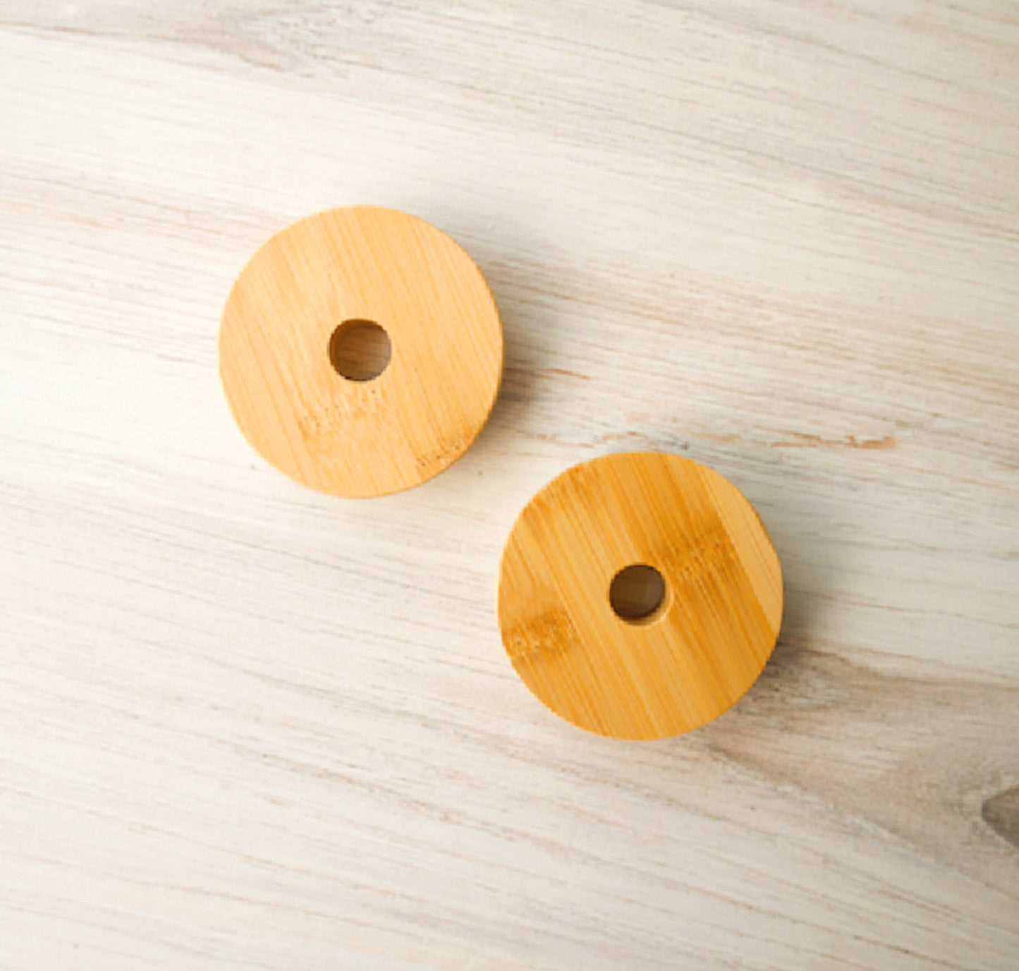 Bamboo Lid w/ Straw Hole