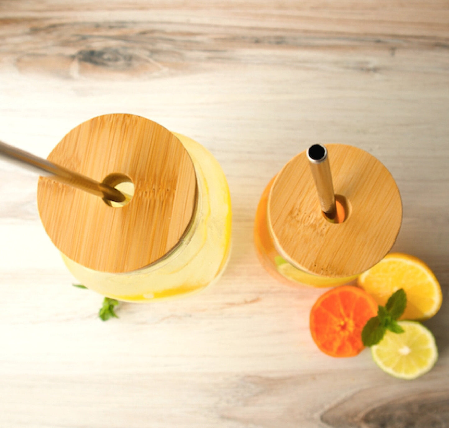 Bamboo Lid w/ Straw Hole