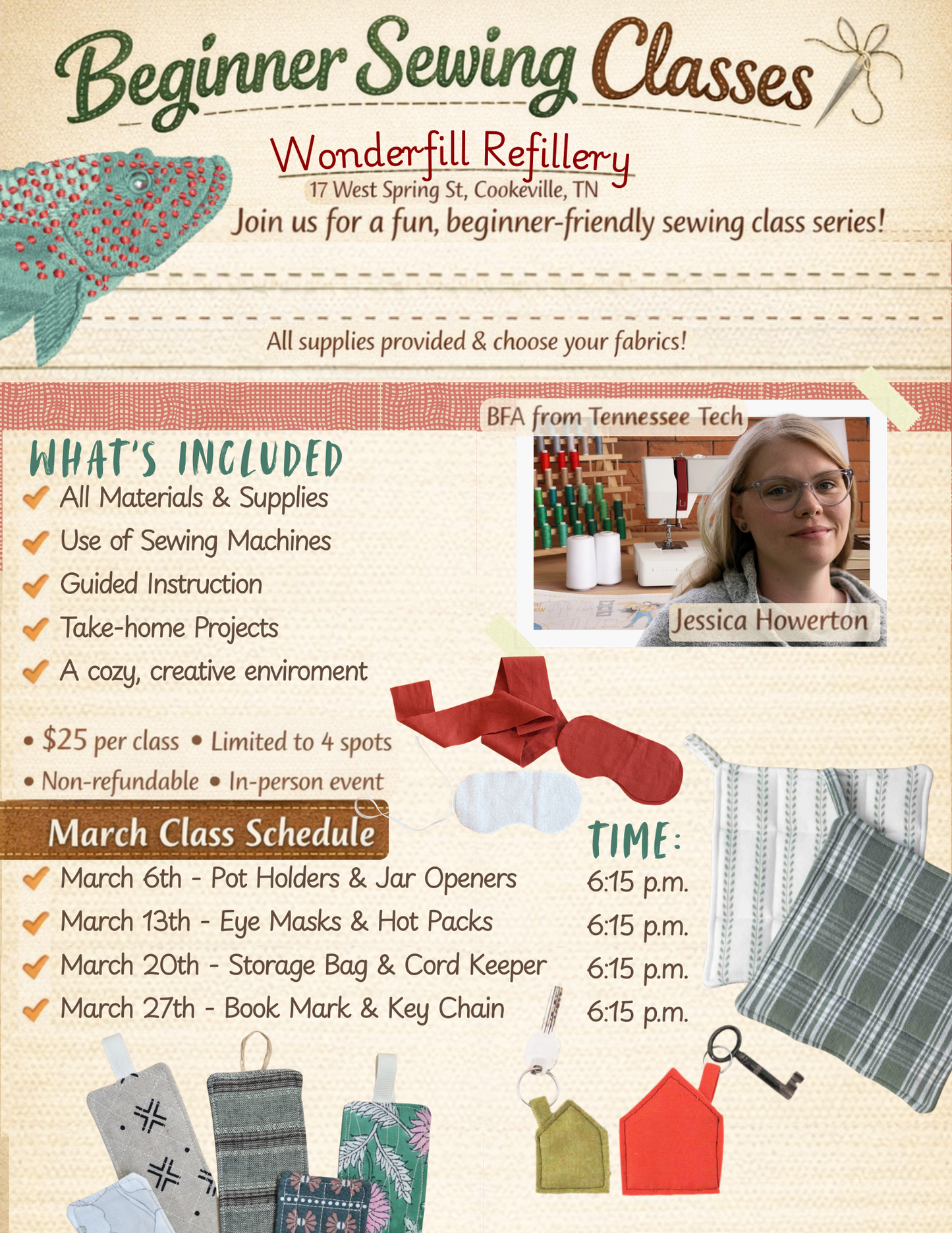 March In Person Sewing Classes (Fridays)