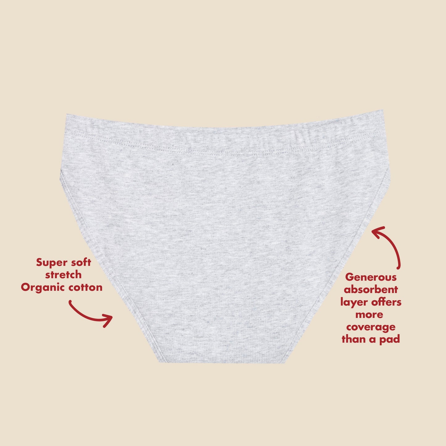 The Teen Period. Bikini in Organic Cotton For Heavy Flows