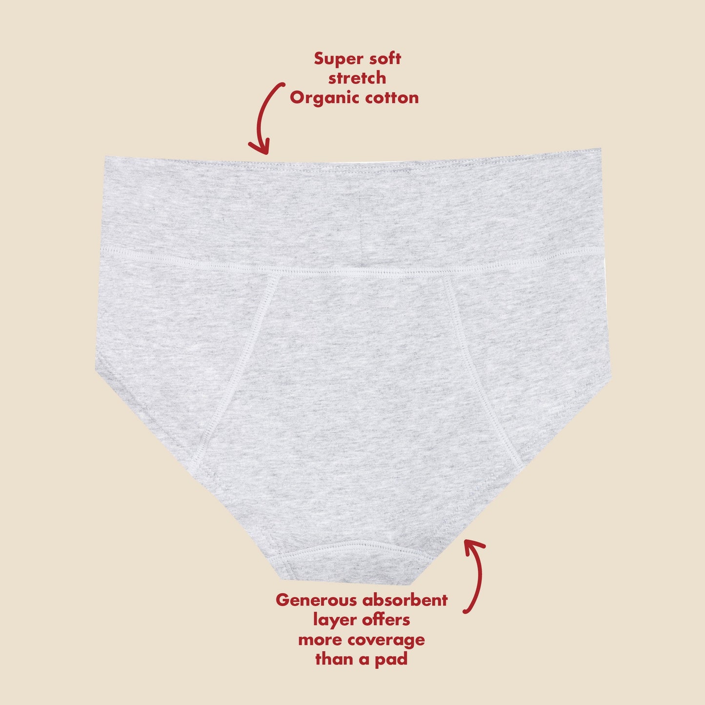 The Teen Period. Boyshort in Organic Cotton For Heavy Flows