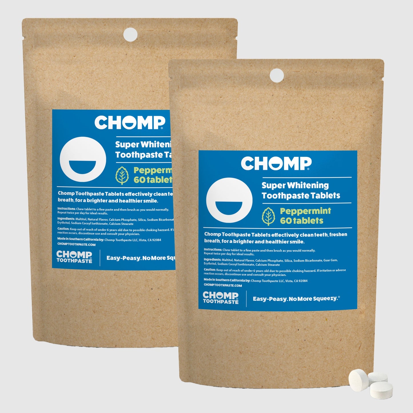 CHOMP Super Whitening Peppermint Toothpaste Tablets Refill