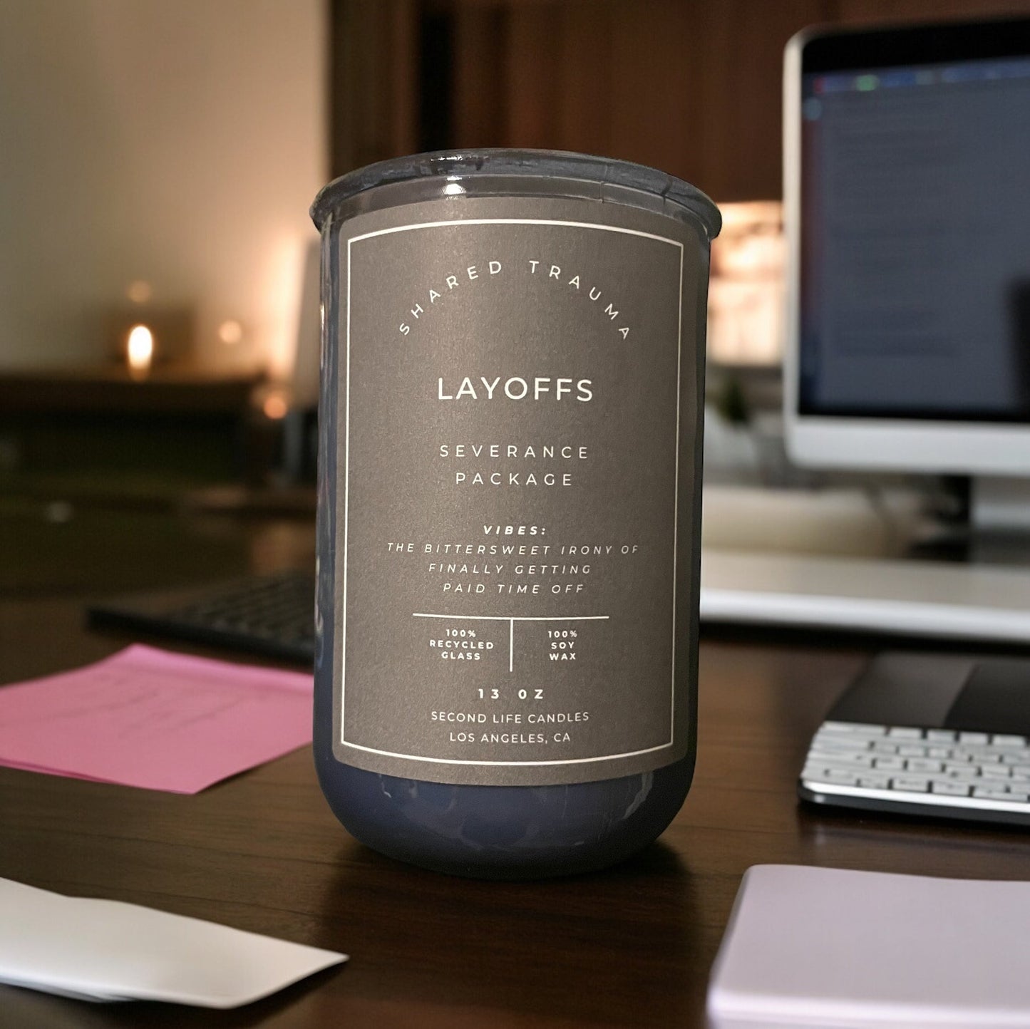 Shared Trauma: Layoffs Candle - 13 Oz, Crackling Wood Wick