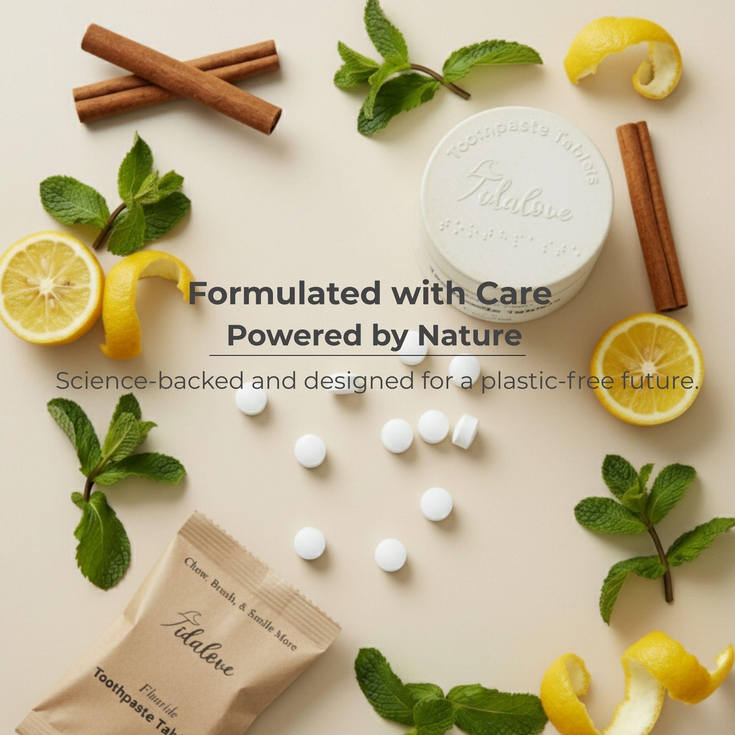 Fluoride Cool Mint Toothpaste Tablets — 1 Month