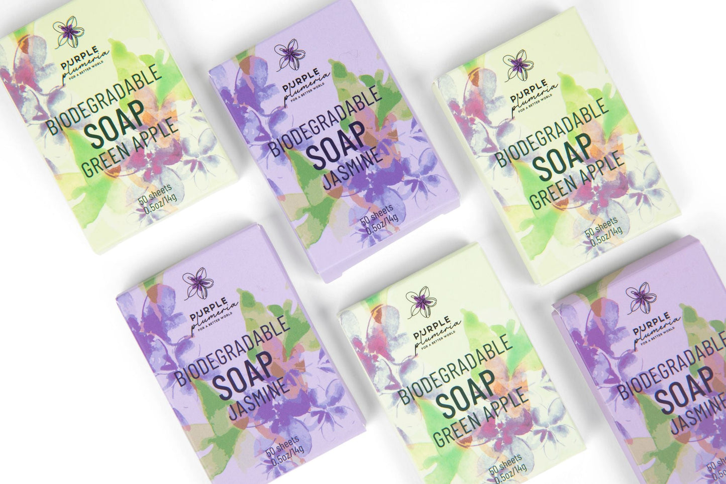 Biodegradable Soap Sheets. Jasmine & Green Apple. Perfect for Camping & Travel