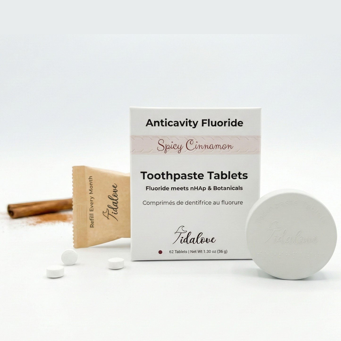 Fluoride Cinnamon Toothpaste Tablets — 1 Month