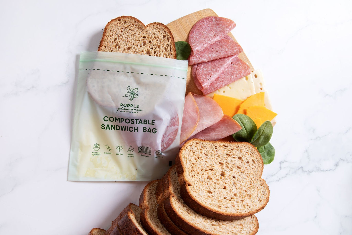 Compostable Resealable Bags. Eco-Friendly & Durable. Snack, Sandwich, Quart & Gallon Sizes