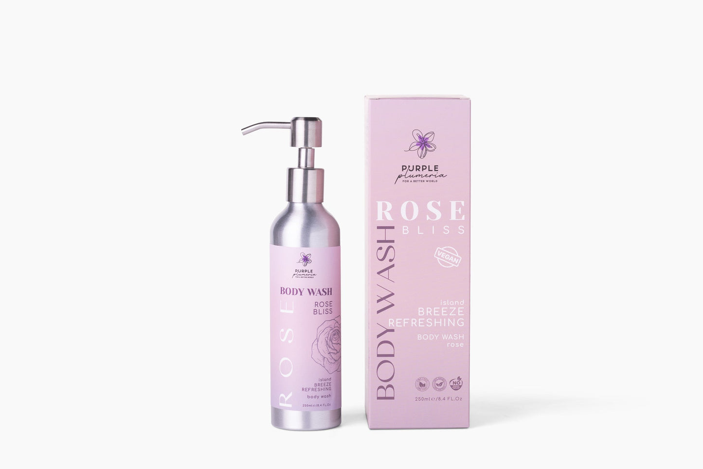 Natural Vegan Body Wash (Rose or Coconut) Gentle & Hydrating for All Skin Types