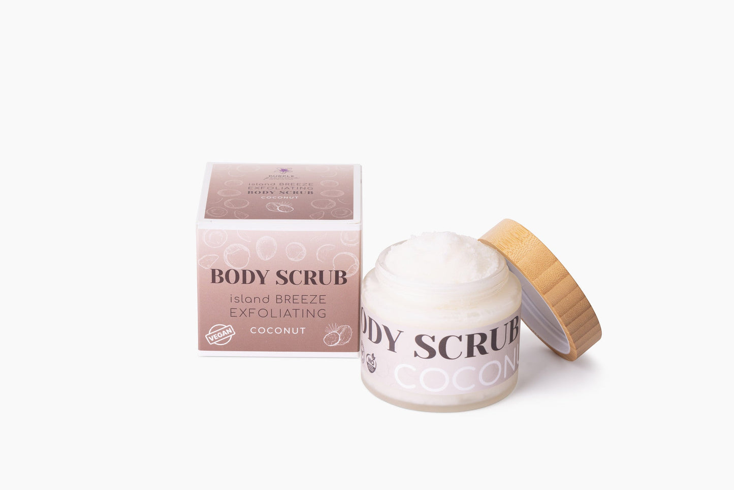 Natural Vegan Body Scrub (Rose or Coconut) Hydrating & Exfoliating for Radiant Skin