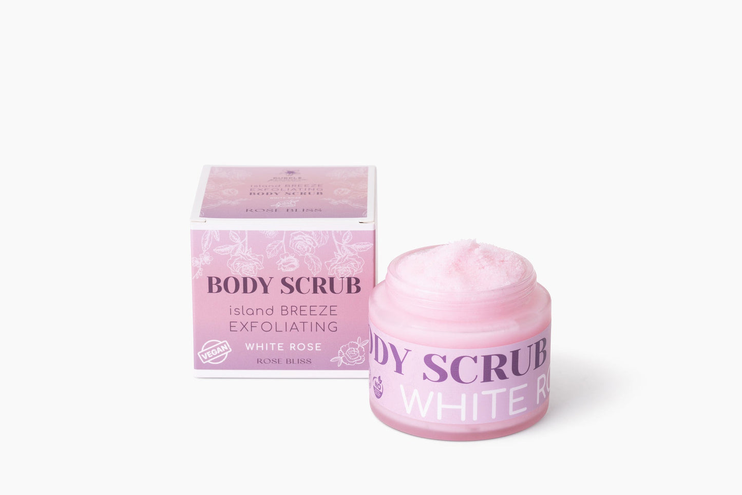 Natural Vegan Body Scrub (Rose or Coconut) Hydrating & Exfoliating for Radiant Skin
