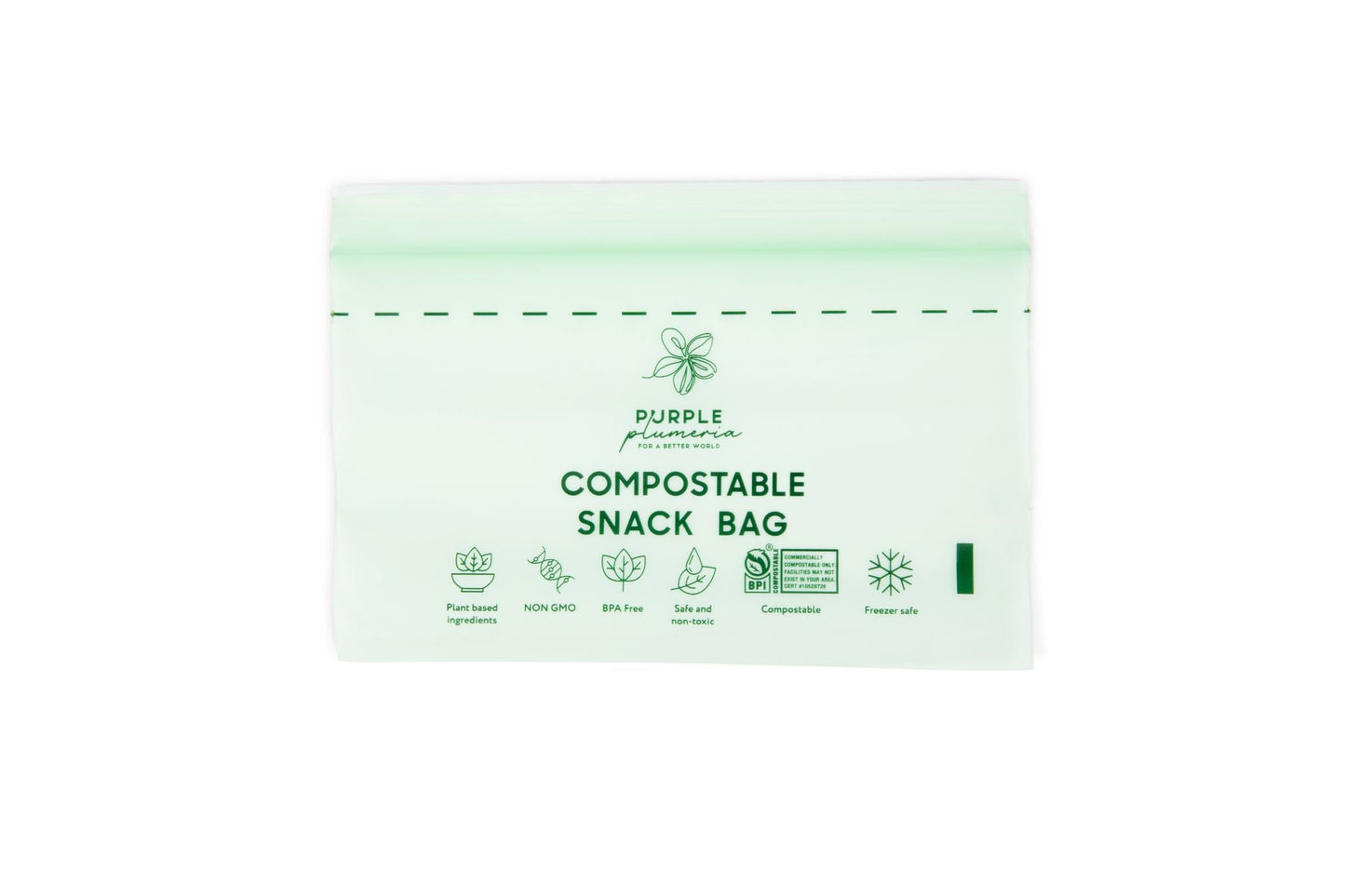Compostable Resealable Bags. Eco-Friendly & Durable. Snack, Sandwich, Quart & Gallon Sizes
