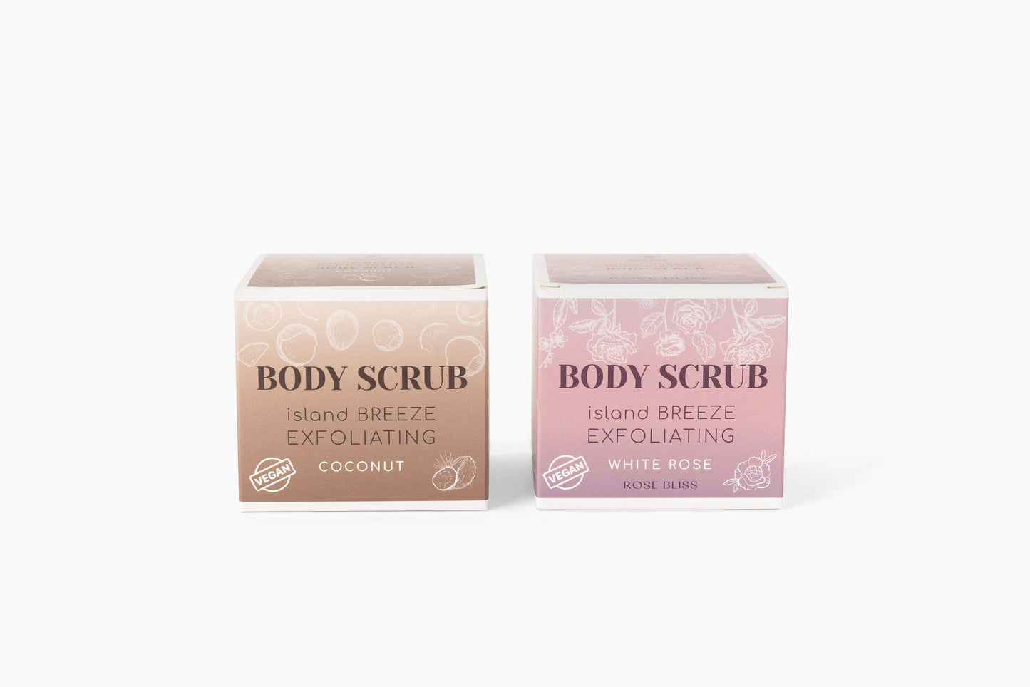 Natural Vegan Body Scrub (Rose or Coconut) Hydrating & Exfoliating for Radiant Skin